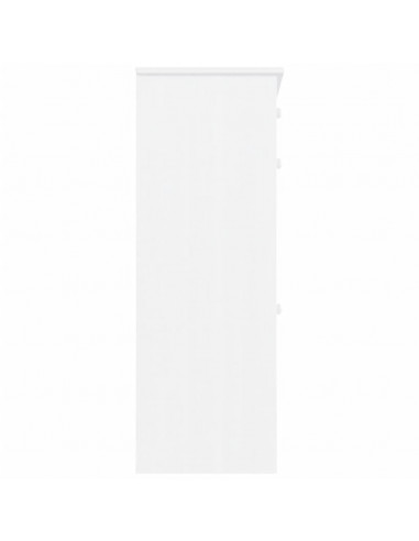 Scarpiera ALTA Bianca 77x35x96 cm in Legno Massello di Pino