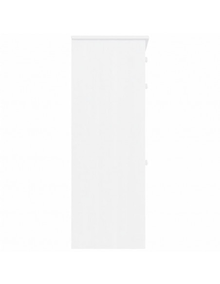 Scarpiera ALTA Bianca 77x35x96 cm in Legno Massello di Pino
