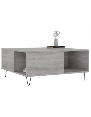 Tavolino Salotto Grigio Sonoma 80x80x36,5 cm Legno Multistrato