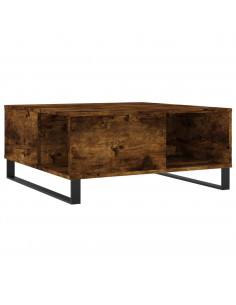 Tavolino da Salotto Rovere Fumo 80x80x36,5 cm Legno Multistrato 2