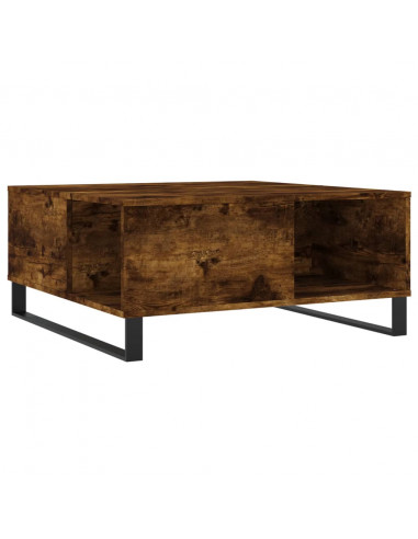 Tavolino da Salotto Rovere Fumo 80x80x36,5 cm Legno Multistrato