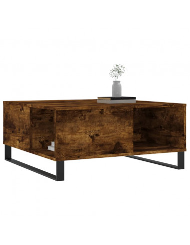 Tavolino da Salotto Rovere Fumo 80x80x36,5 cm Legno Multistrato