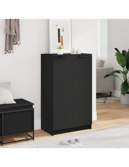 Scarpiera Nera 59x35x100 cm in Legno Multistrato