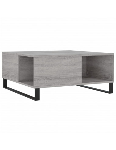 Tavolino Salotto Grigio Sonoma 80x80x36,5 cm Legno Multistrato