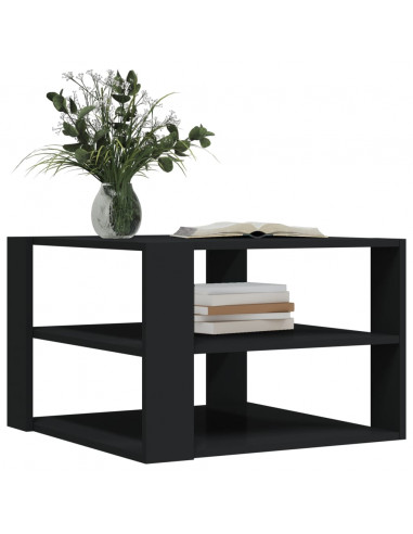 Tavolino da Salotto Nero 59,5x59,5x40 cm in Legno Multistrato