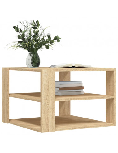 Tavolino Salotto Rovere Sonoma 59,5x59,5x40cm Legno Multistrato