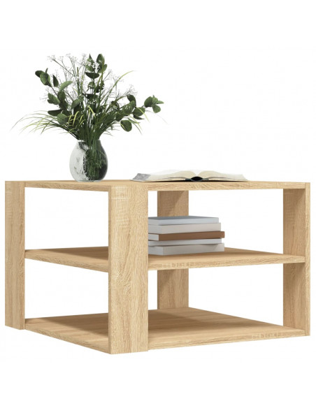 Tavolino Salotto Rovere Sonoma 59,5x59,5x40cm Legno Multistrato