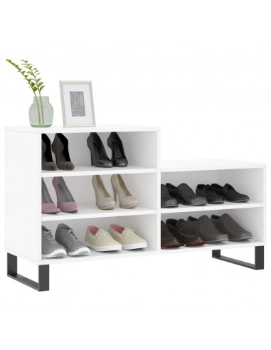 Scarpiera Bianca 102x36x60 cm in Legno Multistrato