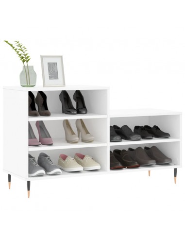 Scarpiera Bianca 102x36x60 cm in Legno Multistrato