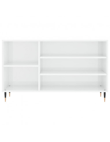 Scarpiera Bianco Lucido 102x36x60 cm in Legno Multistrato