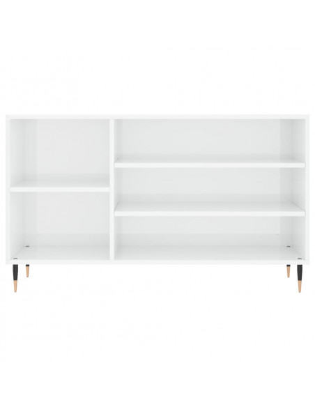 Scarpiera Bianco Lucido 102x36x60 cm in Legno Multistrato