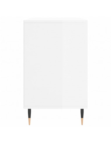 Scarpiera Bianco Lucido 102x36x60 cm in Legno Multistrato