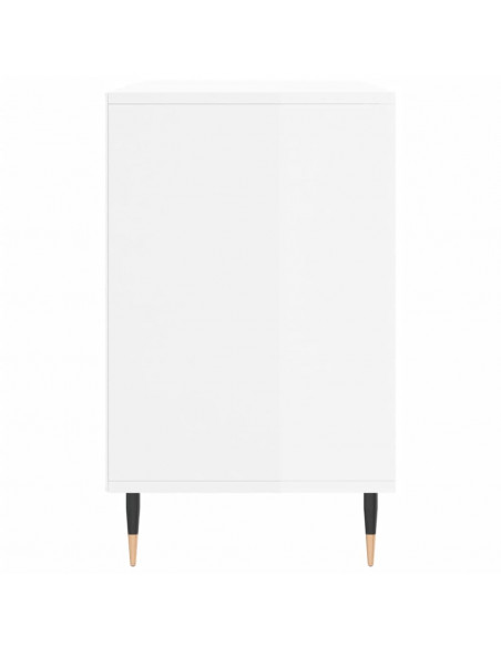 Scarpiera Bianco Lucido 102x36x60 cm in Legno Multistrato