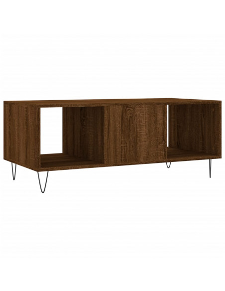 Tavolino Salotto Rovere Marrone 102x50x40 cm Legno Multistrato