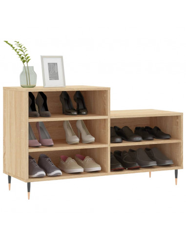 Scarpiera Rovere Sonoma 102x36x60 cm in Legno Multistrato