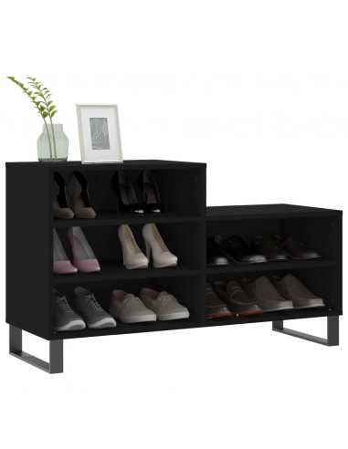 Scarpiera Nera 102x36x60 cm in Legno Multistrato