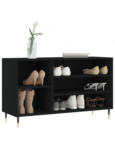 Scarpiera Nera 102x36x60 cm in Legno Multistrato