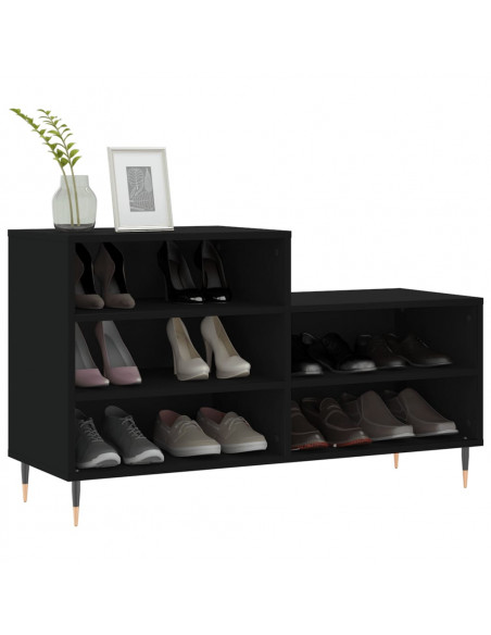 Scarpiera Nera 102x36x60 cm in Legno Multistrato