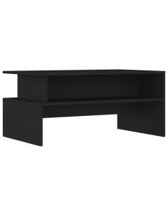 Tavolino da Salotto Nero 90x55x42,5 cm in Legno Multistrato 2