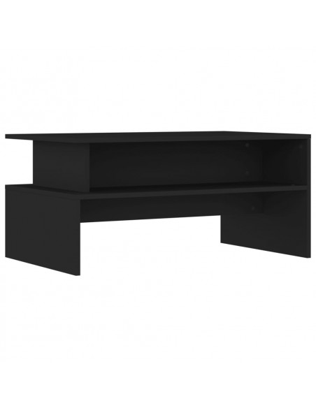 Tavolino da Salotto Nero 90x55x42,5 cm in Legno Multistrato