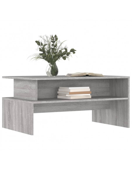 Tavolino Salotto Grigio Sonoma 90x55x42,5 cm Legno Multistrato