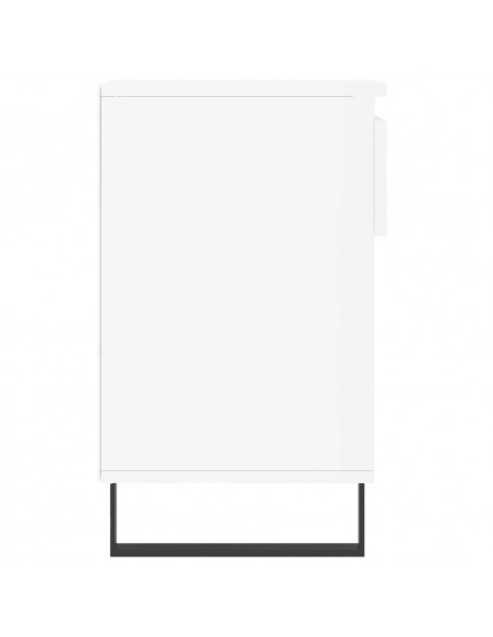 Scarpiera Bianco Lucido 102x36x60 cm in Legno Multistrato