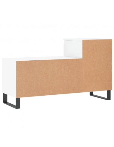 Scarpiera Bianco Lucido 102x36x60 cm in Legno Multistrato