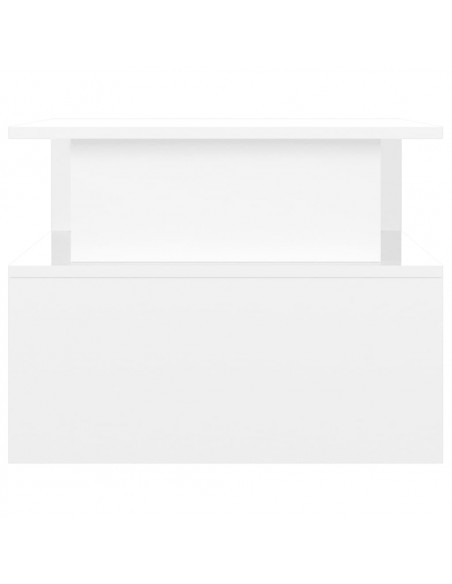 Tavolino Salotto Bianco Lucido 90x55x42,5 cm Legno Multistrato