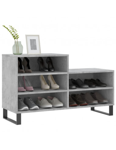 Scarpiera Grigio Cemento 102x36x60 cm in Legno Multistrato