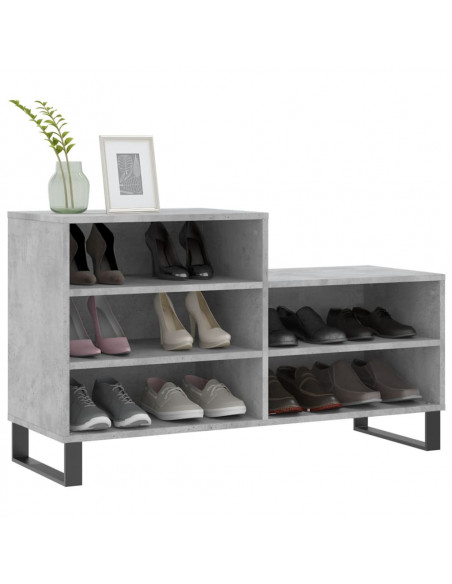 Scarpiera Grigio Cemento 102x36x60 cm in Legno Multistrato