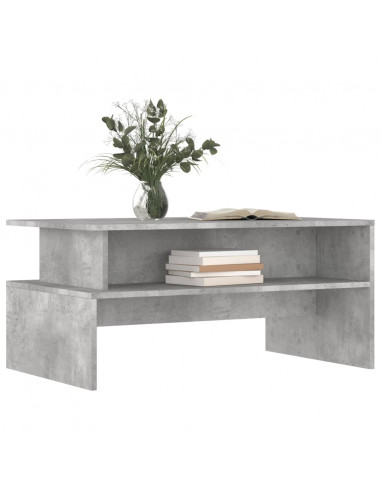 Tavolino Salotto Grigio Cemento 90x55x42,5 cm Legno Multistrato