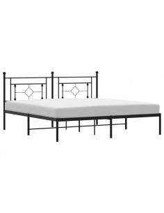 Giroletto con Testiera in Metallo Nero 183x213 cm 2