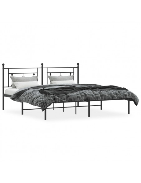 Giroletto con Testiera in Metallo Nero 183x213 cm