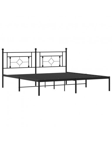 Giroletto con Testiera in Metallo Nero 183x213 cm