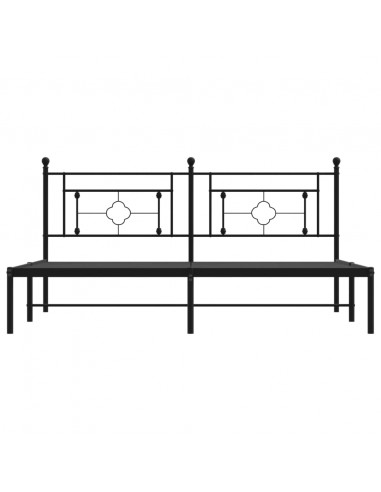 Giroletto con Testiera in Metallo Nero 183x213 cm