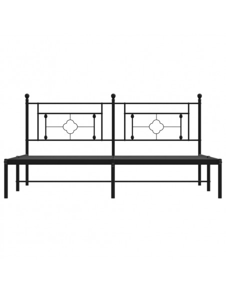 Giroletto con Testiera in Metallo Nero 183x213 cm