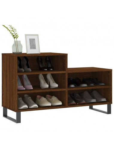 Scarpiera Rovere Marrone 102x36x60 cm in Legno Multistrato