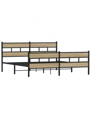 Giroletto senza Materaso in Metallo Rovere Sonoma 200x200 cm