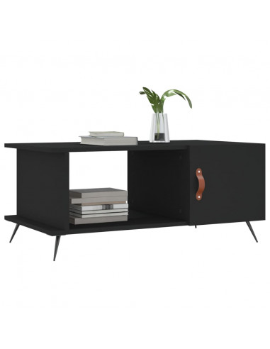 Tavolino da Salotto Nero 90x50x40 cm in Legno Multistrato