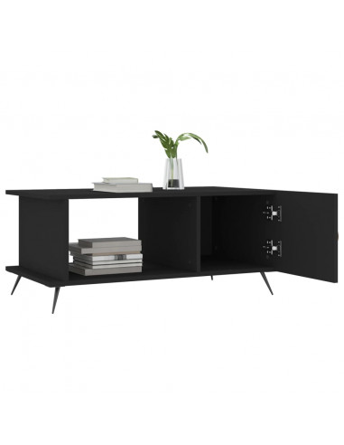 Tavolino da Salotto Nero 90x50x40 cm in Legno Multistrato