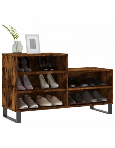 Scarpiera Rovere Fumo 102x36x60 cm in Legno Multistrato