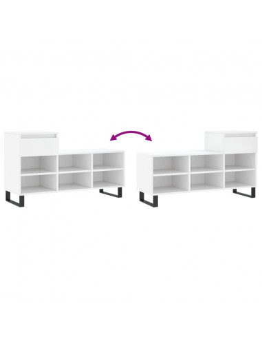 Scarpiera Bianca 102x36x60 cm in Legno Multistrato