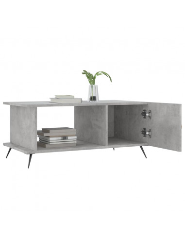 Tavolino da Salotto Grigio Cemento 90x50x40cm Legno Multistrato