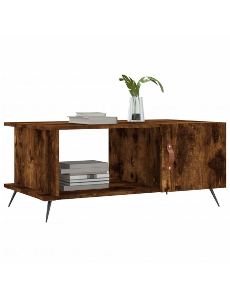 Tavolino da Salotto Rovere Fumo 90x50x40cm in Legno Multistrato