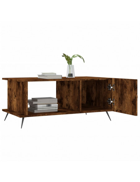 Tavolino da Salotto Rovere Fumo 90x50x40cm in Legno Multistrato