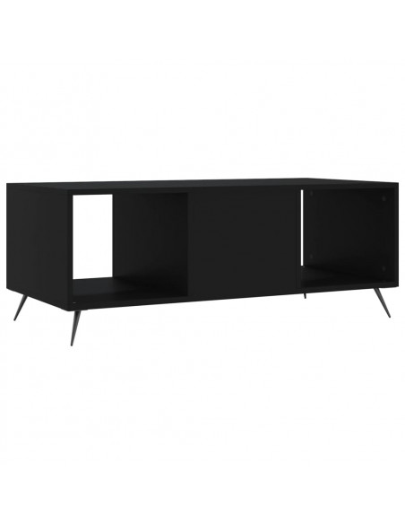 Tavolino da Salotto Nero 102x50x40 cm in Legno Multistrato