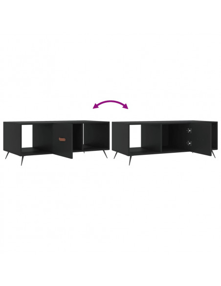 Tavolino da Salotto Nero 102x50x40 cm in Legno Multistrato