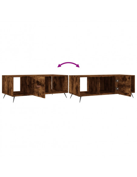Tavolino da Salotto Rovere Fumo 102x50x40 cm Legno Multistrato