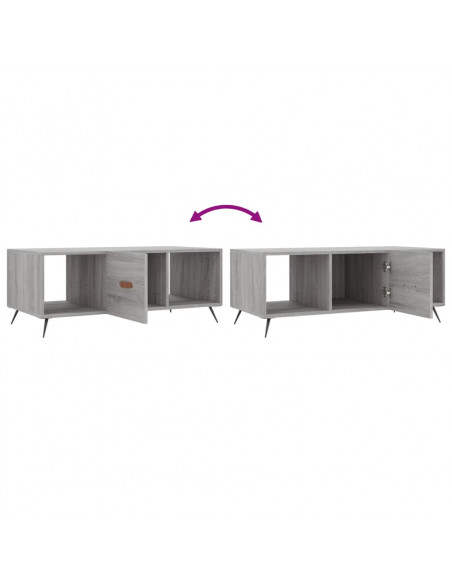 Tavolino da Salotto Grigio Sonoma 102x50x40cm Legno Multistrato