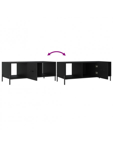 Tavolino da Salotto Nero 102x50x40 cm in Legno Multistrato